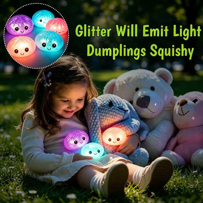 Dumpling Glowing Mystery Box,Dumplings Squishy，Sensory Stress Ball Squeeze Toys for Stress Relief ，Soft Squeeze Decompression Dumplings Stress Balls，Steamer Stretchy Desk Toys (Purple)