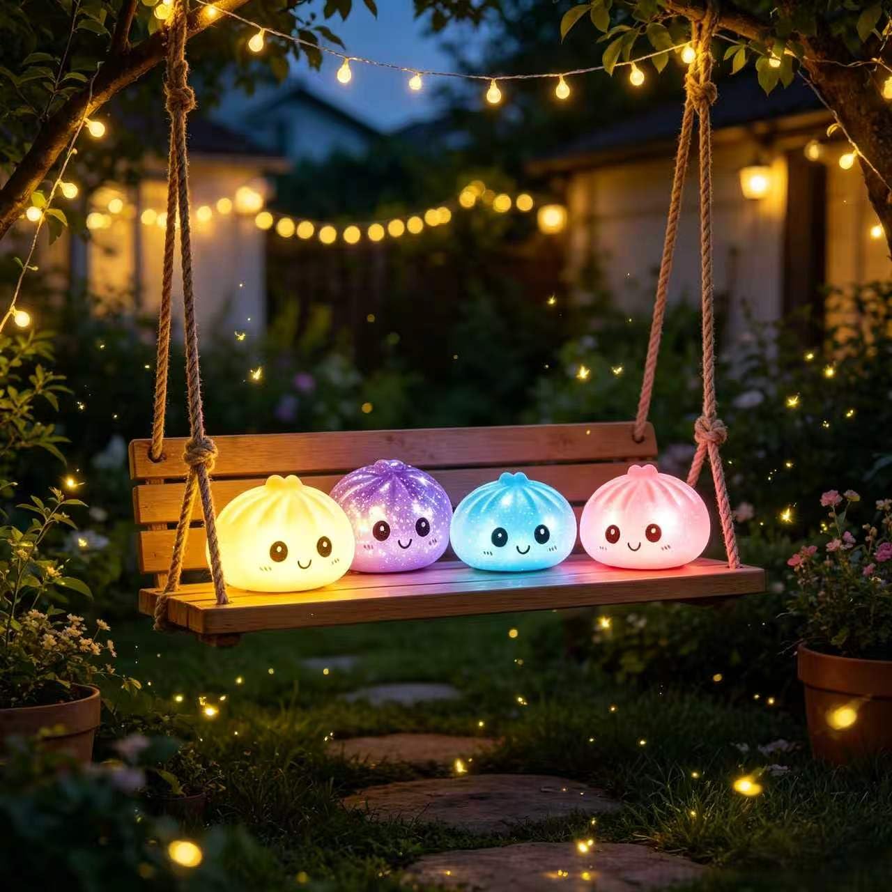 Dumpling Glowing Mystery Box,Dumplings Squishy，Sensory Stress Ball Squeeze Toys for Stress Relief ，Soft Squeeze Decompression Dumplings Stress Balls，Steamer Stretchy Desk Toys (Purple)