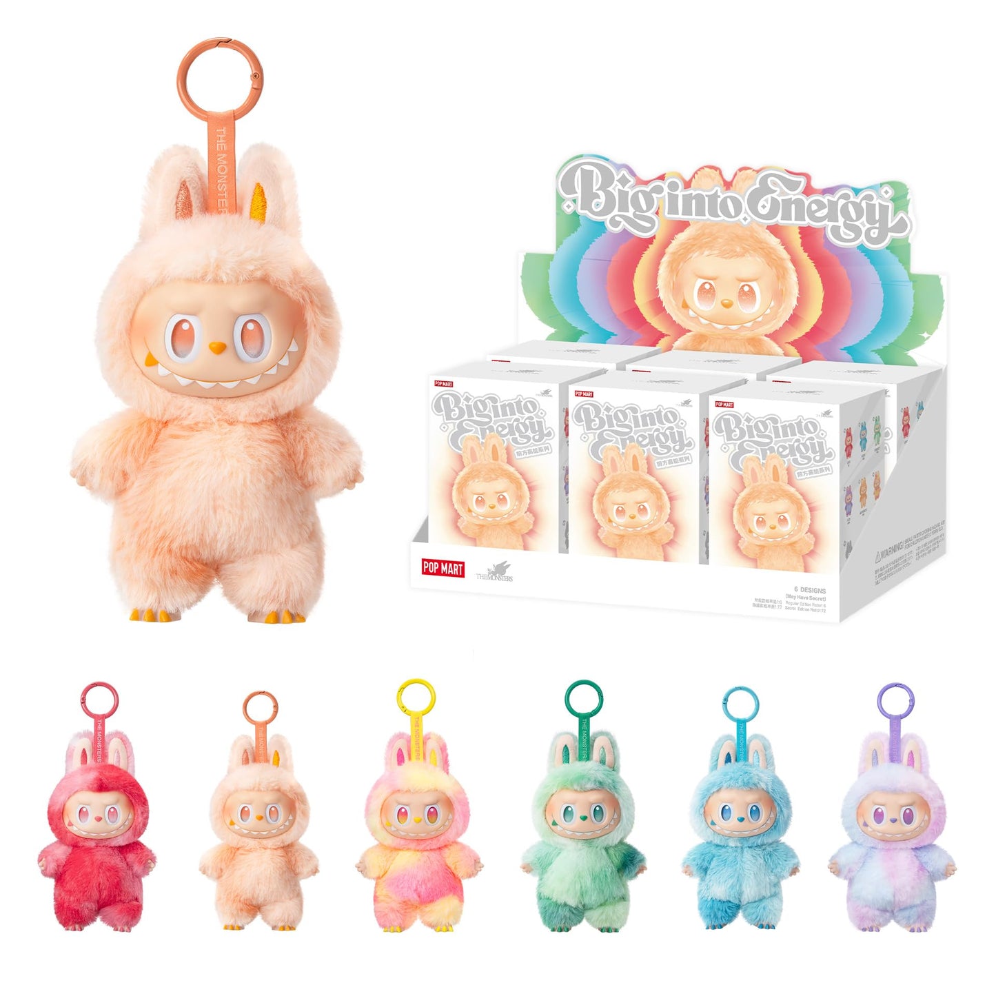 POP MART THE Monsters Big into Energy Series-Vinyl Plush Pendant Blind Box, LABUBU Doll, Blind Box Figures, Plush Keychain, Bag Charms, Random Design Collectible Toys Home Decor, Single Box